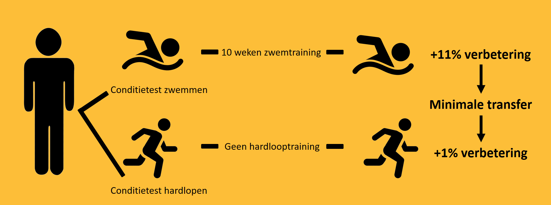 conditietest lopen vs zwemmen
